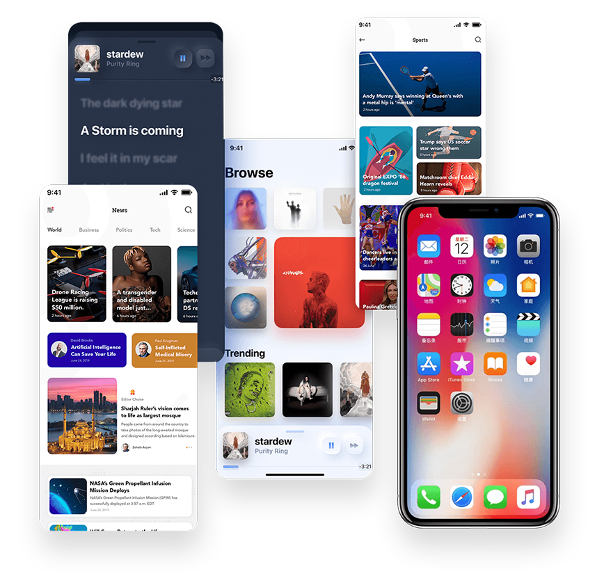 iOS and Android app screens built by WebexDigitals in React Native and Flutter